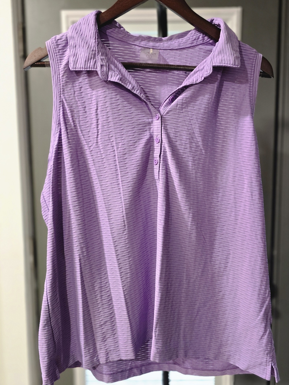 Sleeveless Collared Tank Top - Lavender